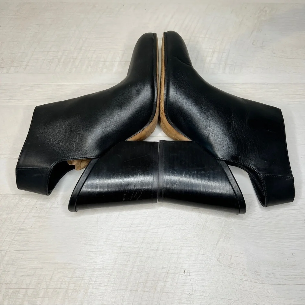 Vince Ingrid Black Leather Slingback Ankle Bootie